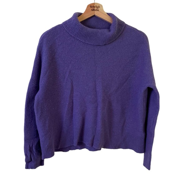 Eileen Fisher Sweaters - Eileen Fisher Yak & Wool Blend Turtleneck Oversized Knit Sweater in Purple SZ XS